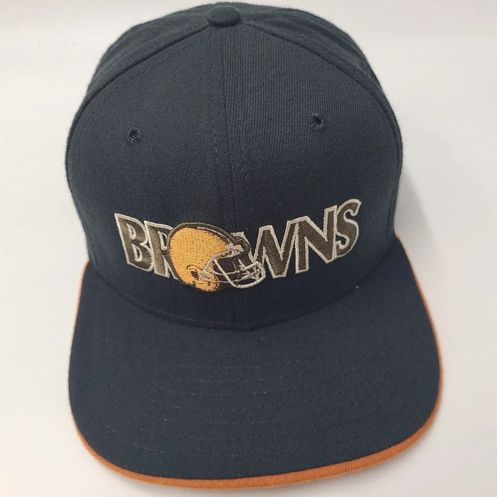 Vintage Cleveland Browns Hat Strapback New Era Black Orange NFL Wool Blend Men